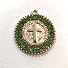 Cargar imagen en el visor de la galería, colgante-medalla-cruz-cadena-eslabones-joyería-bisutería-religiosa-cristiana-católica-paloma-espíritu santo-Ocean Su