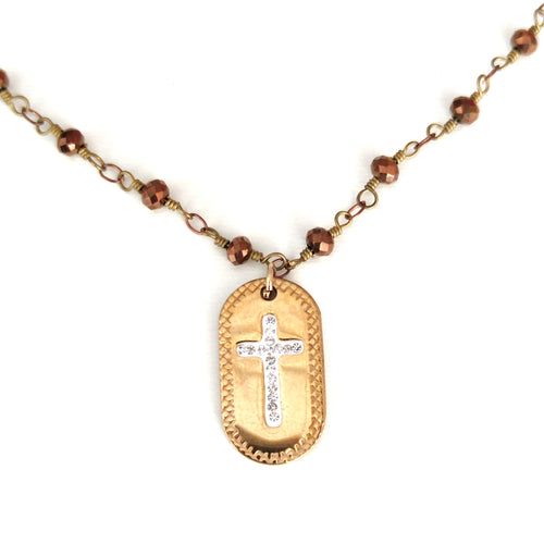 colgante-Cruz-cadena-bolitas-medalla-cruz-zirconitas-joyería - bisutería - religiosa - cristiana - católica - paloma - espíritu santo - Ocean Su