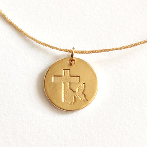 colgante-Emaus-hilo-seda-medalla-cristal- -joyería-bisutería-religiosa-cristiana-católica-paloma-espíritu santo-Ocean Su