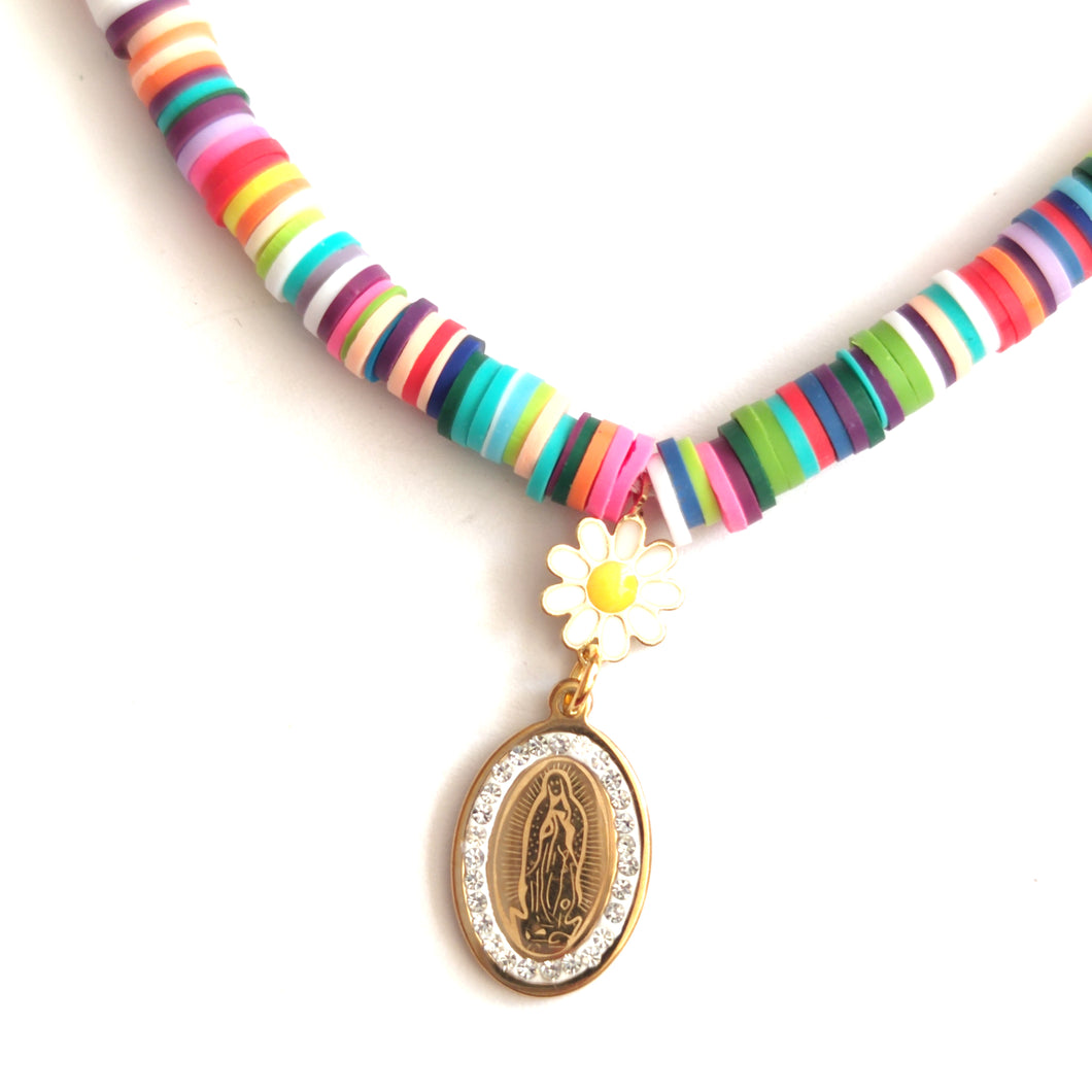 colgante-Virgen-Guadalupe -circulos-silicona-colores-margarita-medalla-joyería-bisutería-religiosa-cristiana-católica-paloma-espíritu santo-Ocean Su