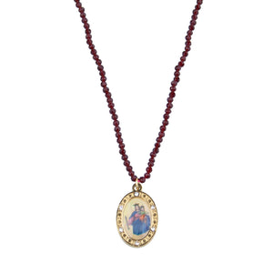 Colgante "Virgen Milagrosa"- cadena - piedras - cristal - colores- medalla - ovalada - Virgen Milagrosa -brillantes Joyería - bisutería - religiosa - cristiana - católica - paloma - espíritu santo - Ocean Su