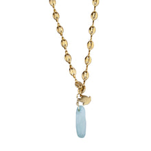 Cargar imagen en el visor de la galería, Colgante &quot;Isora&quot;, - cadena - calabrotes - chapada -oro - piedra - celeste - paloma -  espíritu - santo.  - Joyería - bisutería - religiosa - cristiana - católica. - Ocean su