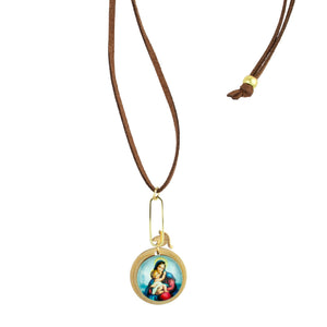  colgante - "Virgen María"- ante - medalla- imagen -Virgen -color - acero - chapado- oro. Joyería - bisutería - religiosa - cristiana - católica -  paloma -  espíritu santo - Ocean Su