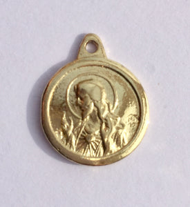 medalla "Sagrado Corazón"  y "Virgen del Pilar "- medalla - escapulario -  bañada -oro- sagrado -corazón-Jesús -joyería - bisutería - religiosa - cristiana -católica - paloma - Espíritu Santo - Ocean Su