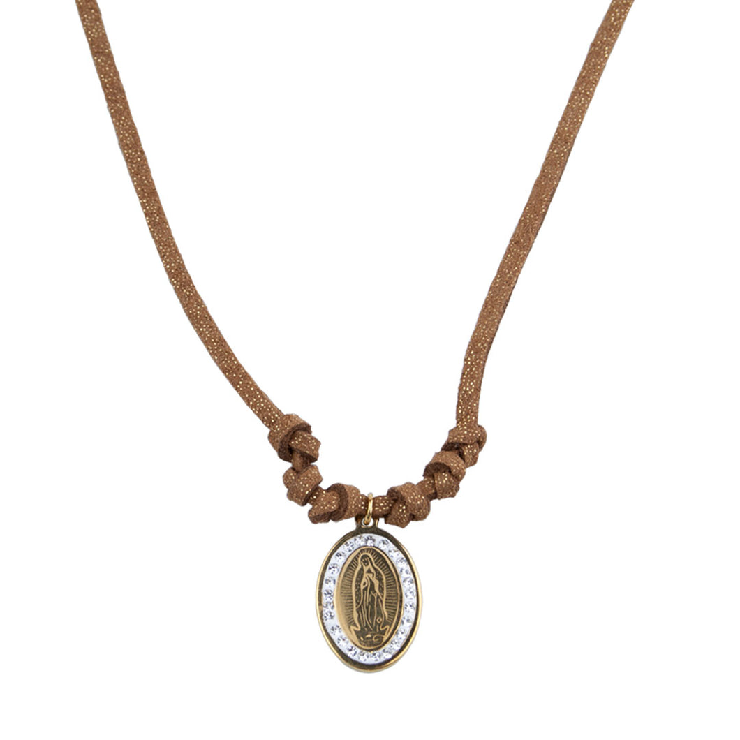 colgante -   ante - medalla - virgen de Guadalupe - dorada - brillantes - joyas religiosas cristianas catolicas - Ocean Su - paloma - espiritu santo 